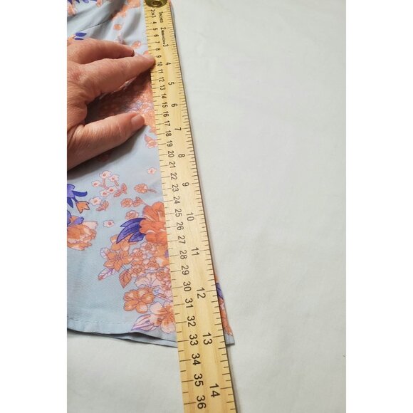 SELFIE LESLIE Women's Size Med. Cami Angel Sleeve Blue Tie Waist Wrap Dress - Picture 11 of 15